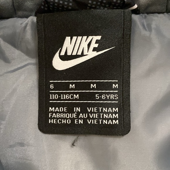 Nike Therma boys full zip puffer hoodie padded mock vest jacket black / volt M - Picture 6 of 13